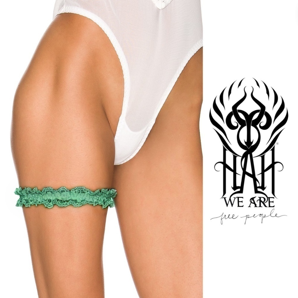We Are HAH NWT Free People One & Done Garter - Emerald Green - OS